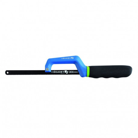 Hogert mini hacksaw frame with blade HT3S274-D, 300mm, 24 teeth/inch, polymer coating, ergonomic han