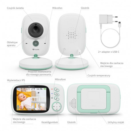 Baby Monitor - TrueLife NannyCam H32 Pro, Two-Way Talk, Night Mode, Lullabies