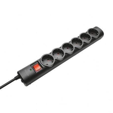 Power Strip - Trust 21059 Surge Protector 6 AC Outlets 1.8m Black
