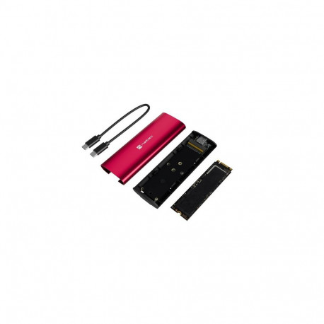 M.2 NVMe SSD Enclosure - NATEC RHINO Lite 10 TB, USB 3.2 Gen 2, Ruby Red