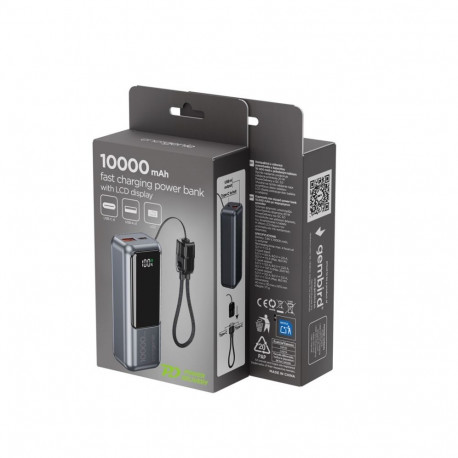 Power Bank - Gembird PB10-PD20-LCD-02 10000 mAh, 20W, LCD Spacegrey