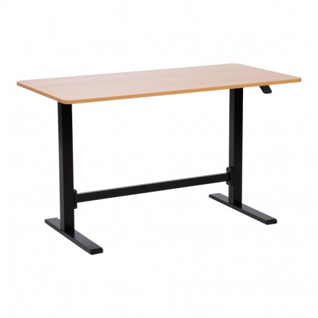 Desk ERGO manual 120x60xH70-115cm, oak/black