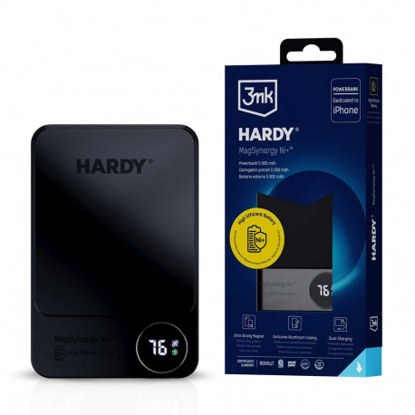 3mk akupank HARDY MagSynergy Ni+ 5 5000mAh 22.5W USB 1C1L pro universaalne (5903108572217), must