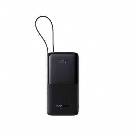 LiPo PowerBank 20000mAh 20W USB-A  USB-C ar integretu USB-C kabeli  Bipow2 melns BASEUS