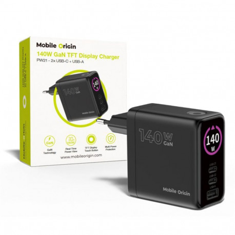 Mobile Origin GaN laadija PW21 140W 2x USB-C + 2x USB-A