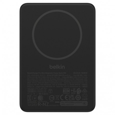 Belkin akupank BoostCharge Slim BPD018hqBK 10000mAh 15W Qi2 magnetiline, must