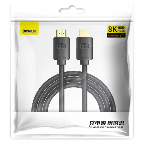 Baseus High Definition Series HDMI Cable HDMI 2.1 8K 60Hz 3D HDR 48Gbps 2m / black