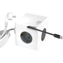 Voolukaabel Microconnect Power Cube, 3 x Schuko / USB-C / USB-A
