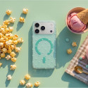 Bubble Dots Mag case for iphone 16 Pro 6,3" green