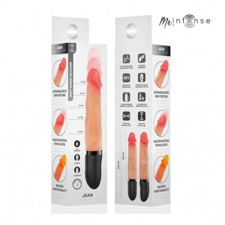 MR INTENSE - JEAN UP&DOWN VIBRATOR SILICONE WITH HEAT EFFECT 24 CM -Ø- 3.8 CM