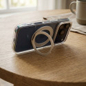 Case for iPhone 16 Frame Circle Stand compatible with MagSafe transparent