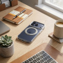 Case for iPhone 15 PRO Frame Circle Stand compatible with MagSafe transparent