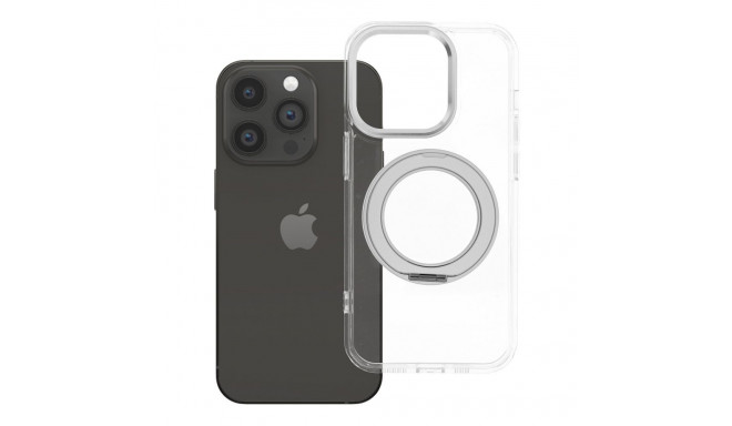 Case for iPhone 14 PRO Frame Circle Stand compatible with MagSafe transparent