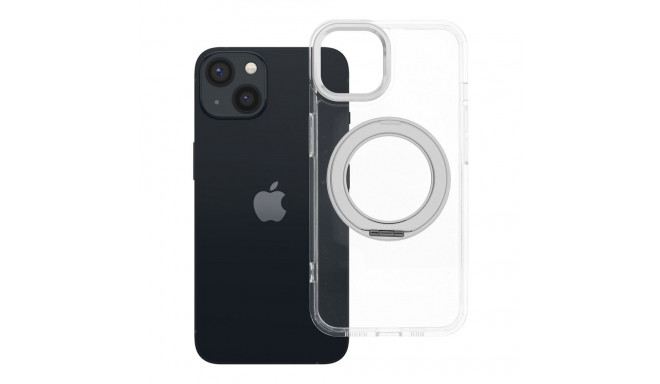 Case for iPhone 13 Frame Circle Stand compatible with MagSafe transparent