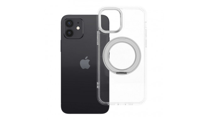 Case for iPhone 12 Frame Circle Stand compatible with MagSafe transparent