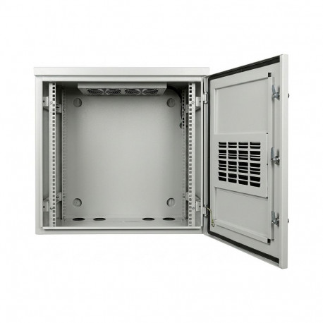 "ALLNET Wandgehäuse 19"" 12HE T488mm Lichtgrau IP55 SO-Serie incl. 2-Fach Lüftereinheit"