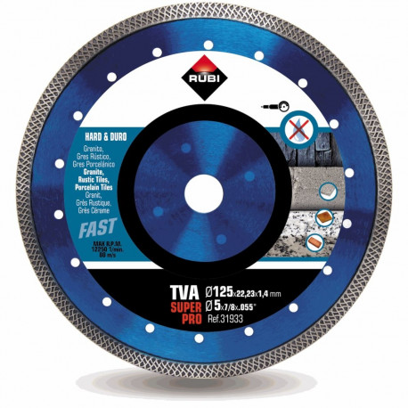 RUBI TVA 125 SUPERPRO Turbo Viper Diamond Saw Blade 125 x 22.23mm