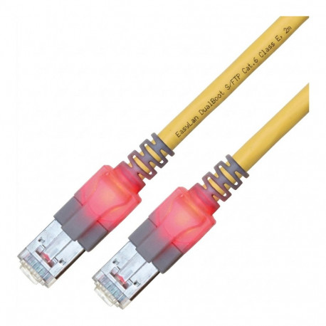 "EasyLan DualBoot LED Patchkabel RJ45 S/FTP Cat.6 (Class E), mit saCon Stecker, LSOH, gelb, 2 m"