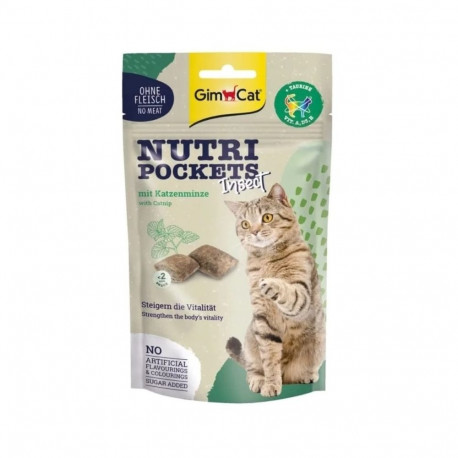 GIMCAT Nutri Pockets Insect with Catnip - cat treats - 60g