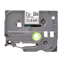 Brother | TZe-121 Laminated Tape | Black on Clear | TZe | 8 m | 9 cm