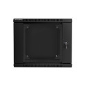 RACK CABINET 19" DOUBLE-SECTION WALL-MOUNT 9U/600X600 (FLAT PACK) BLACK LANBERG