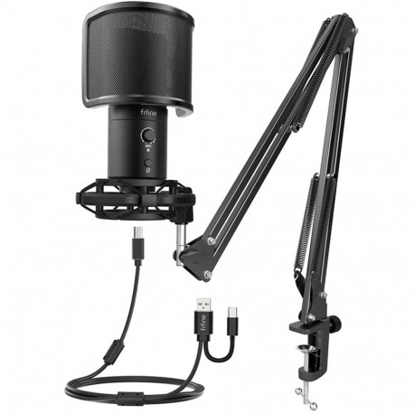Microphone - Fifine T683 USB Condenser 16mm Capsule 50-17kHz Black