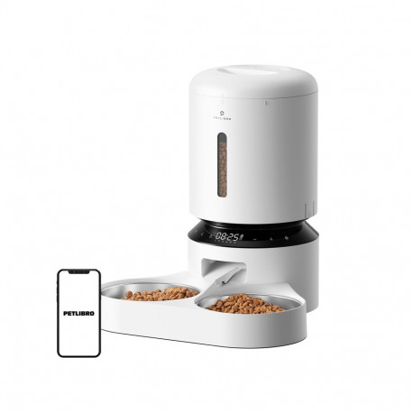 Pet Food Dispenser - Petlibro Granary 5L Automatic Dual Bowl White