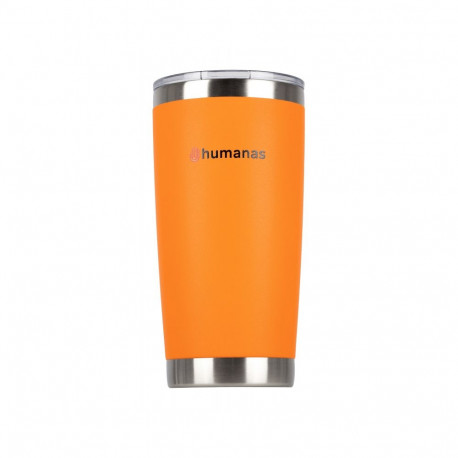 Thermal Mug - Humanas Fluo 600 ml Stainless Steel Leak-Proof Orange