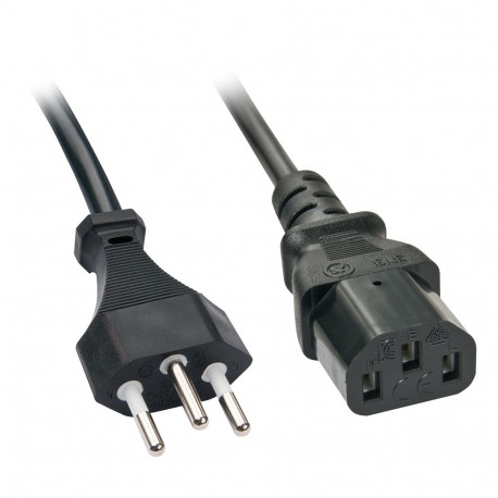 Mains Cable - LINDY Mains Cable CH to C13, 2 m, Black