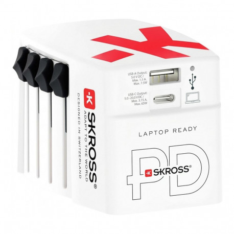 Skross World USB-laadija A/C 65PD USB-C-kaabliga ülemaailmne