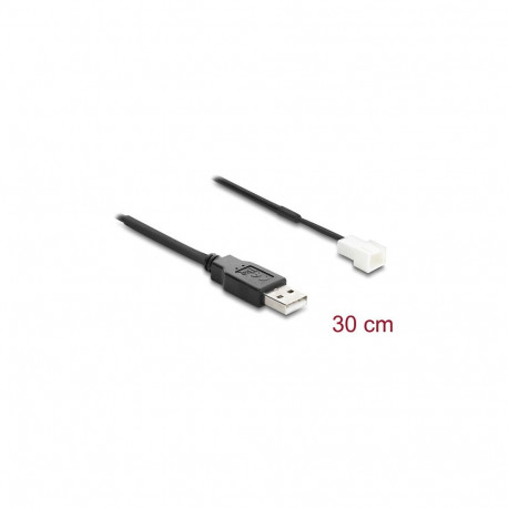 "DELOCK Lüfterkabel USB-A 2.0 St > 3Pin Lüfteranschl.-St 30cm"
