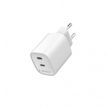 Universal charger 2xUSB-C PD 45W white