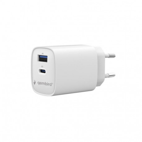 Universal charger 1xUSB-C/A QC 3.0 PD 45W white