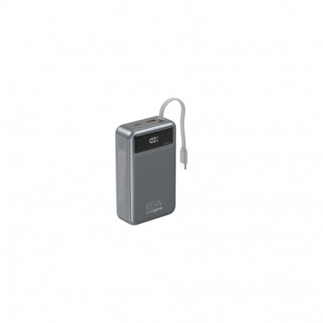 powerbank 20000mAh sisseehitatud kaabliga QC3.0 18W PD 65W LCD, must