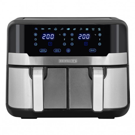 Hot Air Fryer - Heinrich's HFR 8214 Double 9L 1300-2400W Black-Silver