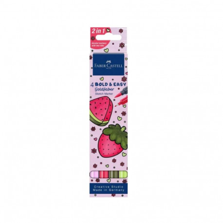 Art Marker - Faber Castell FC-164816 Sketch Markers Set, Brush & Fineliner Tips, 4 Colors