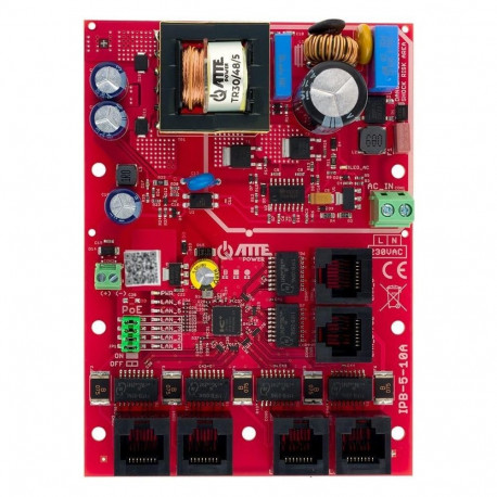 Switch PoE 6 portowy ze zintegrowanym zasilaczem ATTE IPB-5-10A-OF