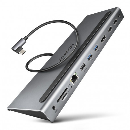 Axagon USB-hub HMC-4KX3 5Gbps 3x USB-A 2x HDMI DP RJ-45 SD/microSD audio PD 100W