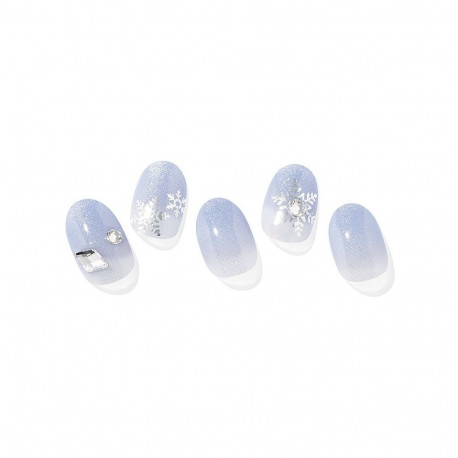 Geellakikleebiste maniküürikomplekt Ohora Semi Cured Gel Nail Strips (N Let It Snow)