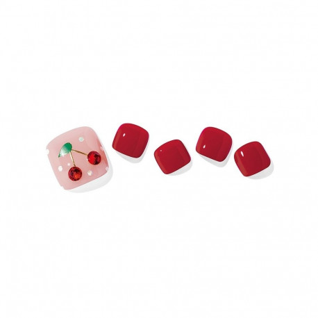 Geellakikleebiste pediküürikomplekt Ohora Semi Cured Gel Pedicure Strips (P Cherry Berry)