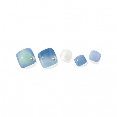 Geellakikleebiste pediküürikomplekt Ohora Semi Cured Gel Pedicure Strips With Gemstones (P Ocean Mar