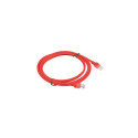 PATCHCORD CAT.5E UTP 2M RED FLUKE PASSED LANBERG