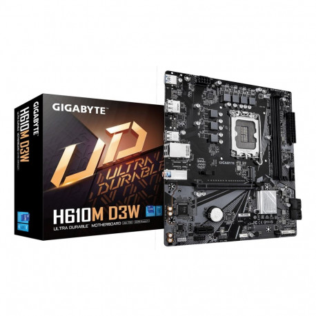 GIGABYTE H610M D3W Motherboard - Supports 14th Gen. Intel Core CPUs, 5+1+1 phases VRM, up to 5600MHz