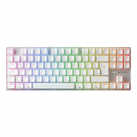 CHERRY mänguri juhtmevaba klaviatuur MX 8.2 Pro TMR USB + RF Wireless + Bluetooth QWERTZ German, hõb