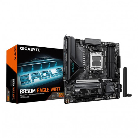 GIGABYTE emaplaat B850M EAGLE WIFI7 AMD Ryzen 9000 seeria protsessorid 8+2+2 faasiga digitaalne VRM 