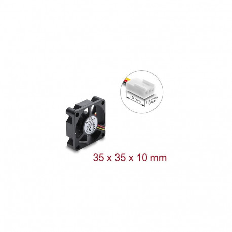NWSZ Delock aksiaalventilaator 12V DC 35 x 35 x 10mm, must