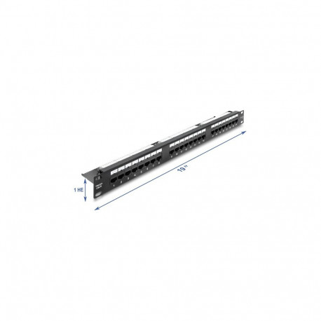 DELOCK patchpaneel 19 1HE 24Port Cat.6 LED, must
