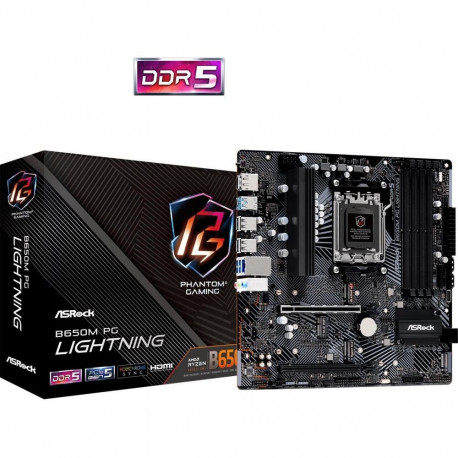 Asrock emaplaat B650M PG Lightning AMD B650 Socket AM5 micro ATX