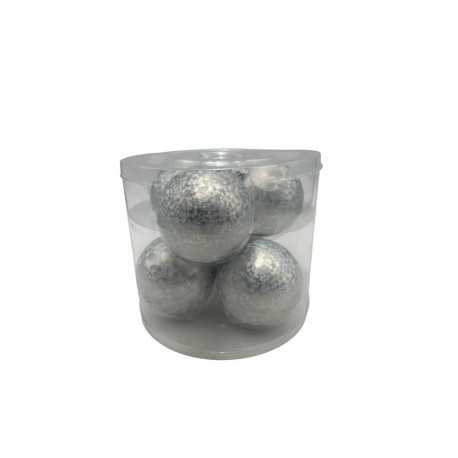 BAUBLES GLASS CHRISTMAS FROST D8CM 6PCS