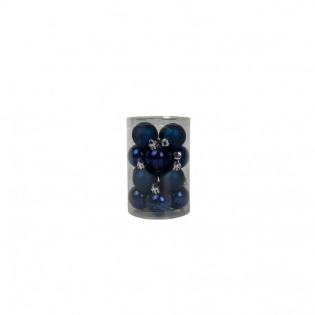 Sinised klaasist jõulukuulid D4cm 16tk